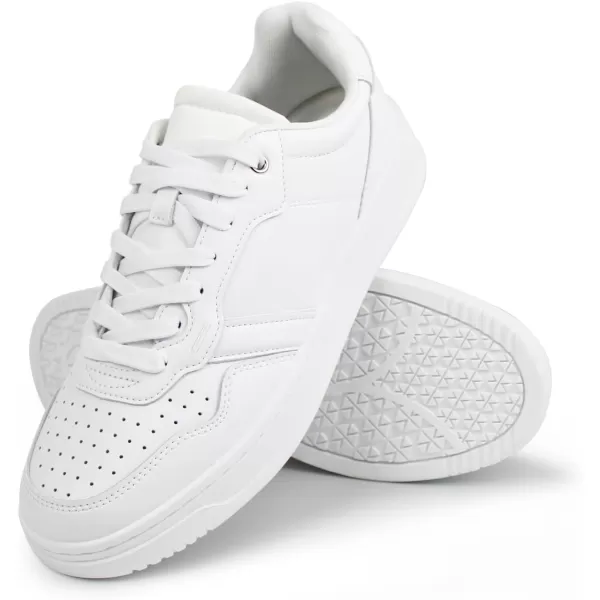 Hawkwell Men's Classic Leather Low Top Fashion Sneakers Casual Dress Sneakers Skate Tennis Basketball Style Walking Shoes