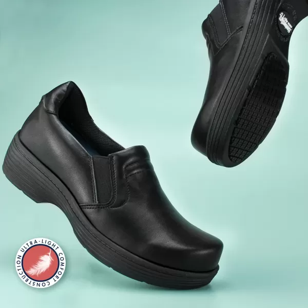 Hawkwell Pro Leather Nurse Clogs for Women Lightweight Slip Resistant Arch Support Healthcare Professional Nursing Shoes Work Clog