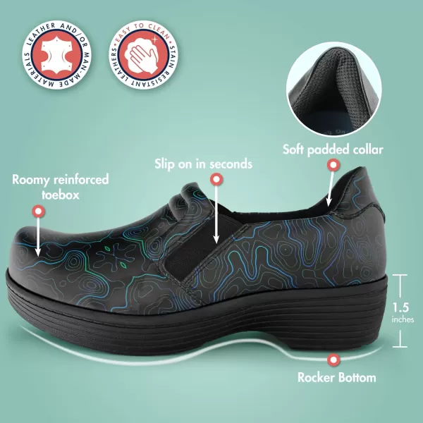 Hawkwell Pro Leather Nurse Clogs for Women Lightweight Slip Resistant Arch Support Healthcare Professional Nursing Shoes Work Clog