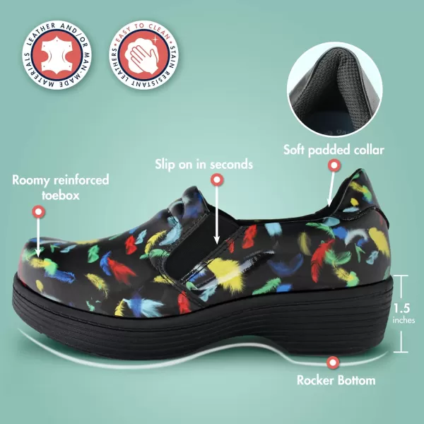 Hawkwell Pro Leather Nurse Clogs for Women Lightweight Slip Resistant Arch Support Healthcare Professional Nursing Shoes Work Clog