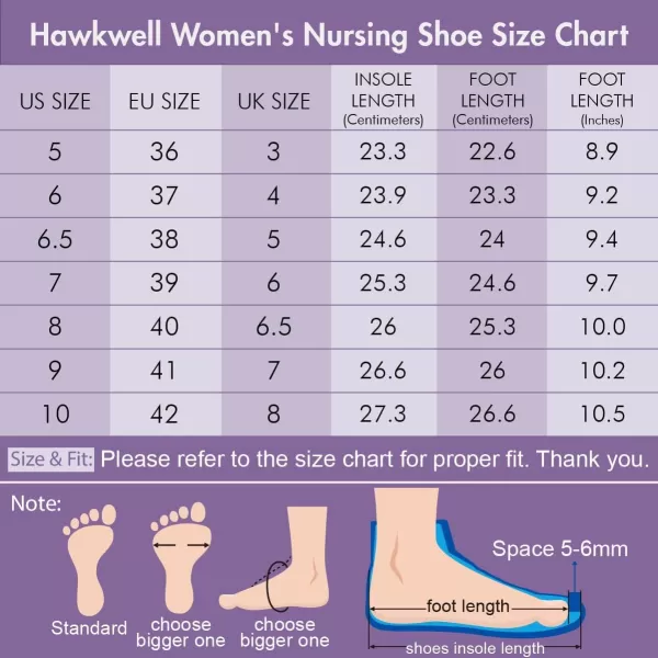 Hawkwell Women's Slip On Nursing Shoes Comfortable Lightweight Slip Resistant Work Shoes