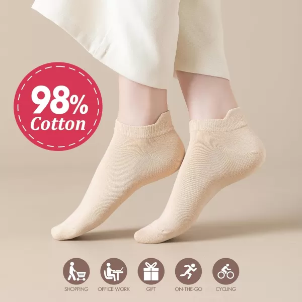 Hawkwell Women's Soft Ankle Socks Thin Nurse Socks Athletic Running Cushion Low Cut No Show Socks With Heel Tab 