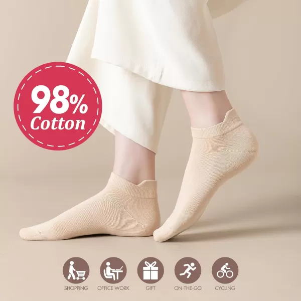 Hawkwell Women's Soft Ankle Socks Thin Nurse Socks Athletic Running Cushion Low Cut No Show Socks With Heel Tab 