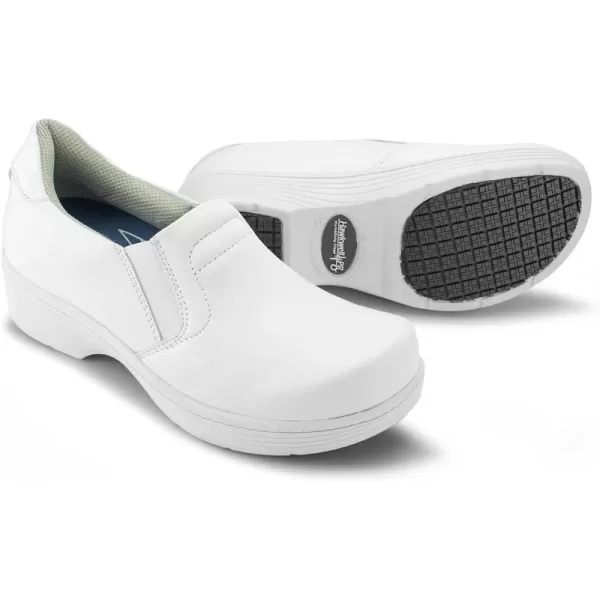 Hawkwell Pro Leather Nurse Clogs for Women Lightweight Slip Resistant Arch Support Healthcare Professional Nursing Shoes Work Clog