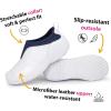 imageHawkwell Womens Slip On Lightweight Nursing Shoes Slip Resistant Comfortable Medical Work ShoesWhiteNavy