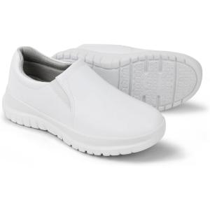 imageHawkwell Womens Slip On Lightweight Water Resistant Nurse Shoes Slip Resistant Healthcare Work ShoesWhite