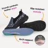 imageHawkwell Womens Slip On Arch Support Lightweight Slip Resistant Comfortable Nurse ShoesBlack Flower