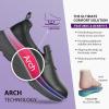 imageHawkwell Womens Slip On Arch Support Nursing Shoes Comfortable Lightweight Slip Resistant Work ShoesBlack