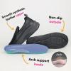 imageHawkwell Womens Slip On Arch Support Nursing Shoes Comfortable Lightweight Slip Resistant Work ShoesBlack