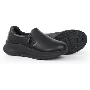 imageHawkwell Womens Slip On Arch Support Comfortable Nurse Shoes Slip Resistant Lightweight Work ShoesBlackDiamond