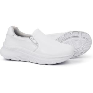 imageHawkwell Womens Slip On Arch Support Comfortable Nurse Shoes Slip Resistant Lightweight Work ShoesWhite