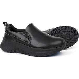 imageHawkwell Womens Slip On Arch Support Lightweight Slip Resistant Comfortable Nurse ShoesBlack