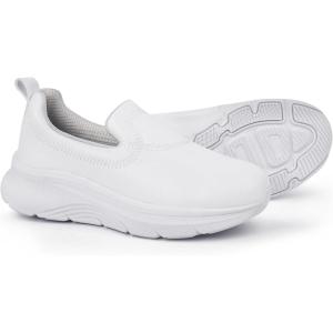 imageHawkwell Womens Slip On Arch Support Nursing Shoes Comfortable Lightweight Slip Resistant Work ShoesWhite