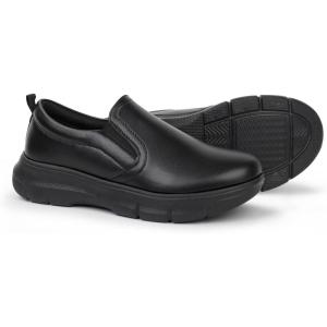 imageHawkwell Womens Slip On Nursing Shoes Comfortable Lightweight Slip Resistant Healthcare Medical Work ShoesBlack
