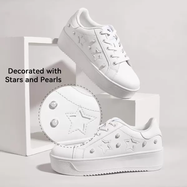 BELOS Fashion Platform Women Sneakers Faux Suede Stars Holographic Rainbow Walking Shoes