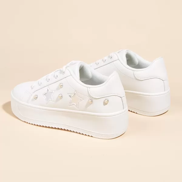 BELOS Fashion Platform Women Sneakers Faux Suede Stars Holographic Rainbow Walking Shoes