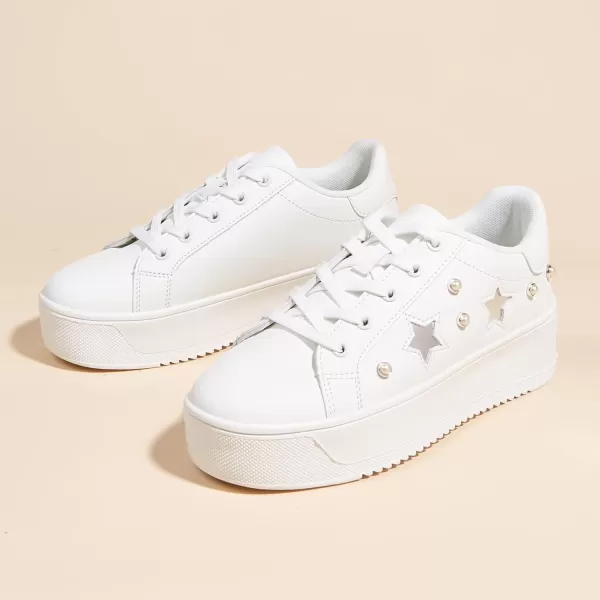 BELOS Fashion Platform Women Sneakers Faux Suede Stars Holographic Rainbow Walking Shoes