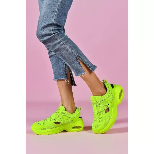 BELOS Women's Air Cushion Sneakers Hiking Outdoor Sandals Breathable Mesh Lightweight Comfortable Athletic Sport Walking Shoes