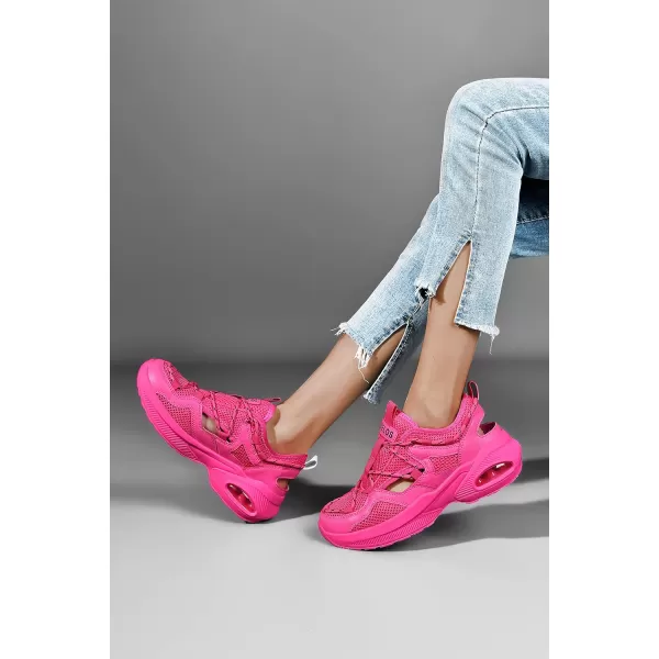 BELOS Women's Air Cushion Sneakers Hiking Outdoor Sandals Breathable Mesh Lightweight Comfortable Athletic Sport Walking Shoes