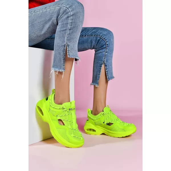 BELOS Women's Air Cushion Sneakers Hiking Outdoor Sandals Breathable Mesh Lightweight Comfortable Athletic Sport Walking Shoes
