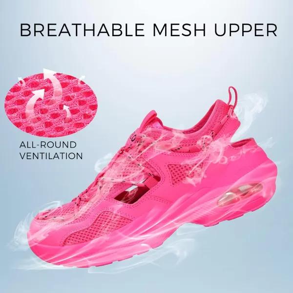 BELOS Women's Air Cushion Sneakers Hiking Outdoor Sandals Breathable Mesh Lightweight Comfortable Athletic Sport Walking Shoes