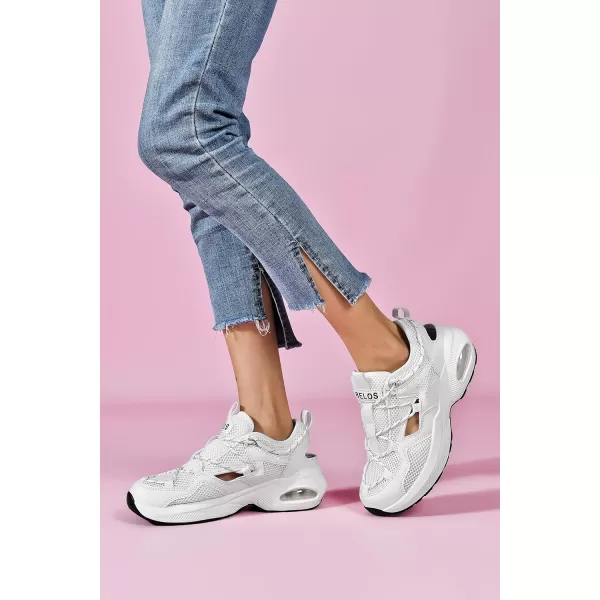 BELOS Women's Air Cushion Sneakers Hiking Outdoor Sandals Breathable Mesh Lightweight Comfortable Athletic Sport Walking Shoes