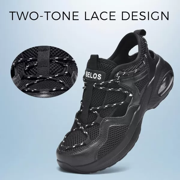BELOS Women's Air Cushion Sneakers Hiking Outdoor Sandals Breathable Mesh Lightweight Comfortable Athletic Sport Walking Shoes