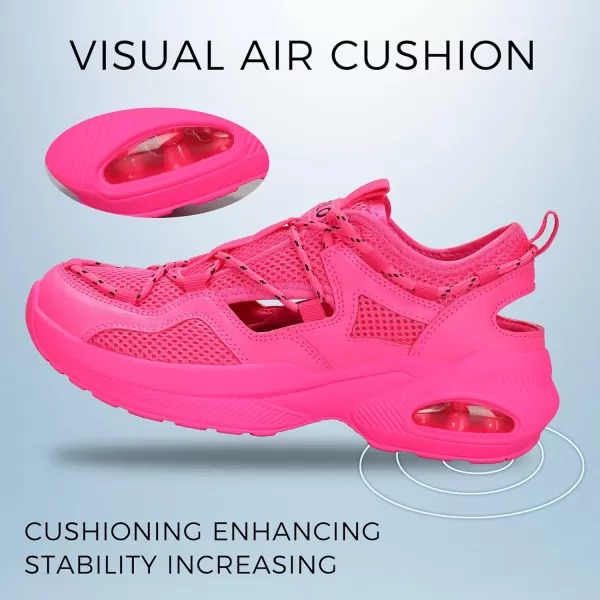 BELOS Women's Air Cushion Sneakers Hiking Outdoor Sandals Breathable Mesh Lightweight Comfortable Athletic Sport Walking Shoes