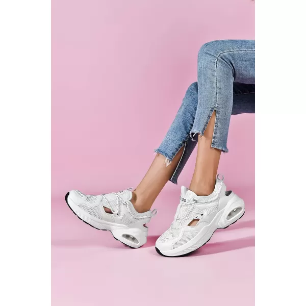 BELOS Women's Air Cushion Sneakers Hiking Outdoor Sandals Breathable Mesh Lightweight Comfortable Athletic Sport Walking Shoes
