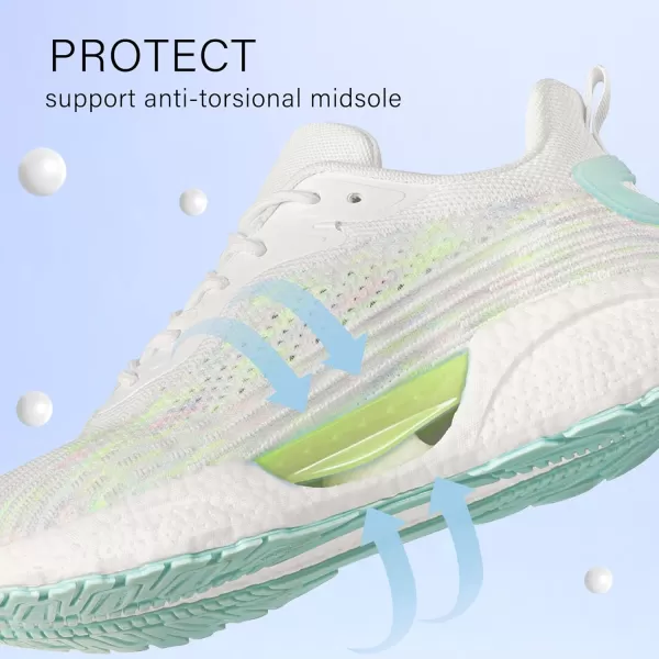 BELOS Women's Lightweigt Running Shoes Breathable Mesh Knit Lace Up Athletic Sneakers Comfortable Non Slip Sports Tennis Walking for Sport Gym Workout