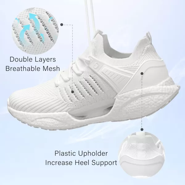 BELOS Women's Lightweigt Running Shoes Breathable Mesh Knit Lace Up Athletic Sneakers Comfortable Non Slip Sports Tennis Walking for Sport Gym Workout