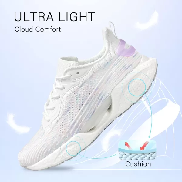 BELOS Women's Lightweigt Running Shoes Breathable Mesh Knit Lace Up Athletic Sneakers Comfortable Non Slip Sports Tennis Walking for Sport Gym Workout