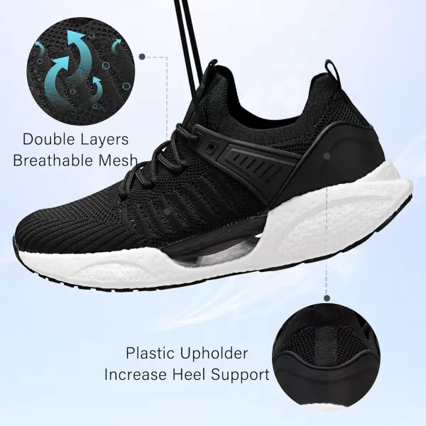 BELOS Women's Lightweigt Running Shoes Breathable Mesh Knit Lace Up Athletic Sneakers Comfortable Non Slip Sports Tennis Walking for Sport Gym Workout