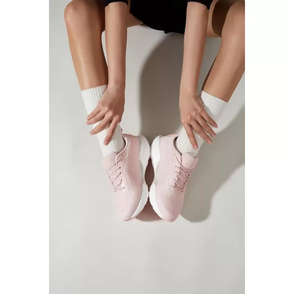 BELOS Women's Lightweigt Running Shoes Breathable Mesh Knit Lace Up Athletic Sneakers Comfortable Non Slip Sports Tennis Walking for Sport Gym Workout