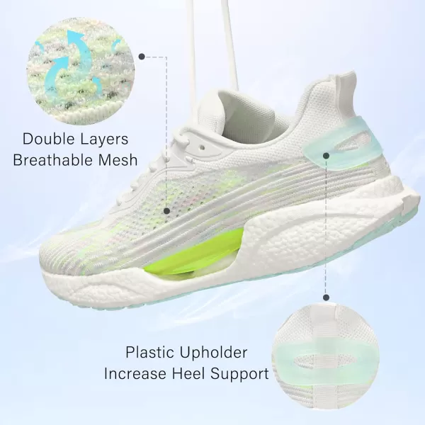 BELOS Women's Lightweigt Running Shoes Breathable Mesh Knit Lace Up Athletic Sneakers Comfortable Non Slip Sports Tennis Walking for Sport Gym Workout