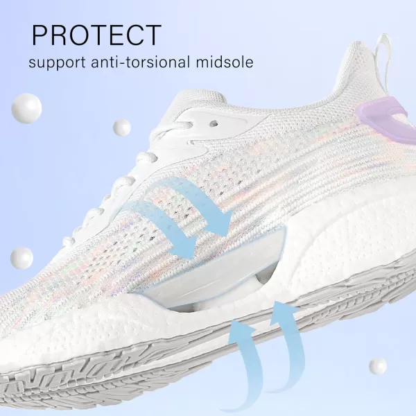 BELOS Women's Lightweigt Running Shoes Breathable Mesh Knit Lace Up Athletic Sneakers Comfortable Non Slip Sports Tennis Walking for Sport Gym Workout