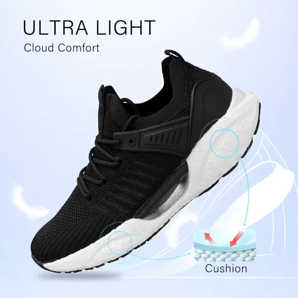 BELOS Women's Lightweigt Running Shoes Breathable Mesh Knit Lace Up Athletic Sneakers Comfortable Non Slip Sports Tennis Walking for Sport Gym Workout