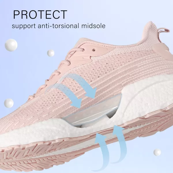 BELOS Women's Lightweigt Running Shoes Breathable Mesh Knit Lace Up Athletic Sneakers Comfortable Non Slip Sports Tennis Walking for Sport Gym Workout