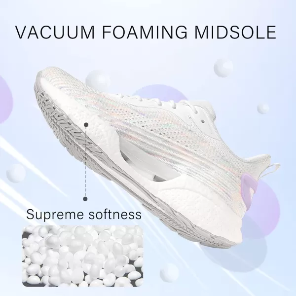 BELOS Women's Lightweigt Running Shoes Breathable Mesh Knit Lace Up Athletic Sneakers Comfortable Non Slip Sports Tennis Walking for Sport Gym Workout
