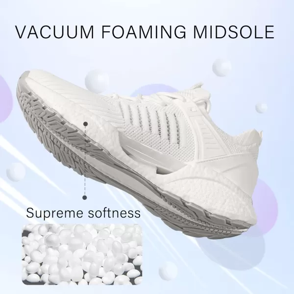 BELOS Women's Lightweigt Running Shoes Breathable Mesh Knit Lace Up Athletic Sneakers Comfortable Non Slip Sports Tennis Walking for Sport Gym Workout