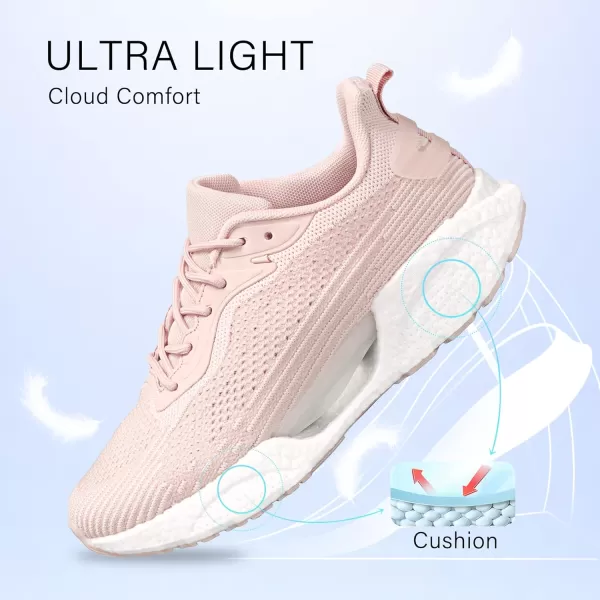 BELOS Women's Lightweigt Running Shoes Breathable Mesh Knit Lace Up Athletic Sneakers Comfortable Non Slip Sports Tennis Walking for Sport Gym Workout
