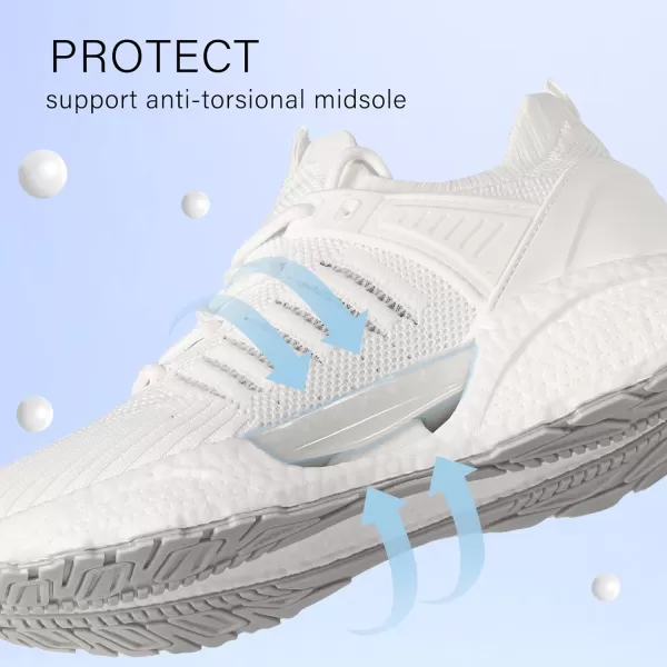 BELOS Women's Lightweigt Running Shoes Breathable Mesh Knit Lace Up Athletic Sneakers Comfortable Non Slip Sports Tennis Walking for Sport Gym Workout