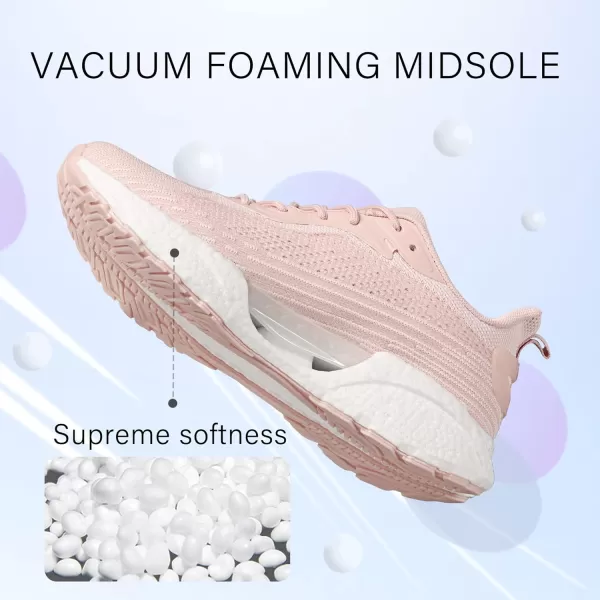 BELOS Women's Lightweigt Running Shoes Breathable Mesh Knit Lace Up Athletic Sneakers Comfortable Non Slip Sports Tennis Walking for Sport Gym Workout