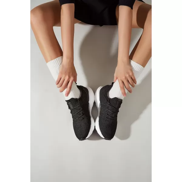 BELOS Women's Lightweigt Running Shoes Breathable Mesh Knit Lace Up Athletic Sneakers Comfortable Non Slip Sports Tennis Walking for Sport Gym Workout