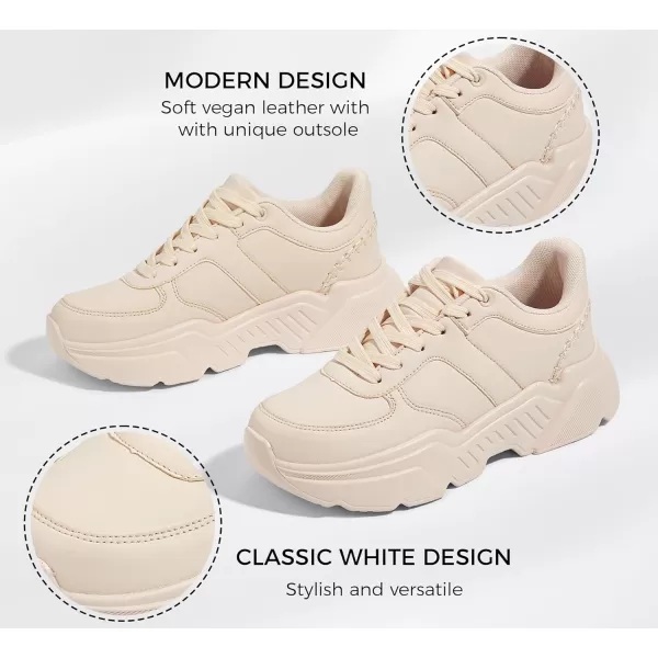 BELOS Women's Platform Chunky Sneakers Fashion Dad Sneakers Casual Lace Up Comfortable Lightweigt Walking Shoes