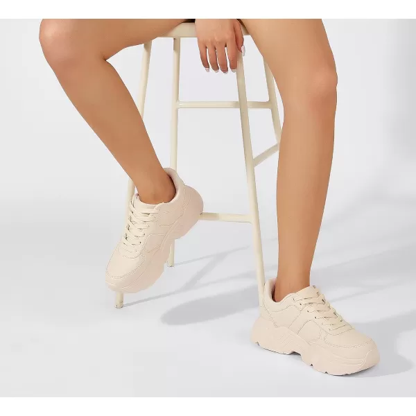 BELOS Women's Platform Chunky Sneakers Fashion Dad Sneakers Casual Lace Up Comfortable Lightweigt Walking Shoes