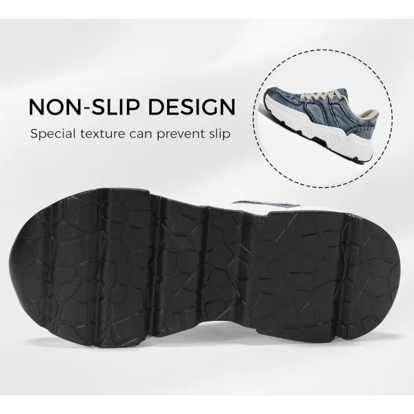 BELOS Women's Platform Chunky Sneakers Fashion Dad Sneakers Casual Lace Up Comfortable Lightweigt Walking Shoes