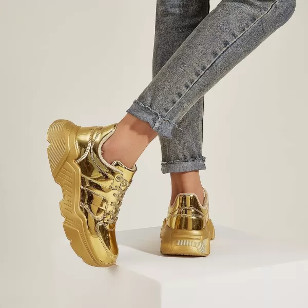 BELOS Women's Platform Chunky Sneakers Fashion Dad Sneakers Casual Lace Up Comfortable Lightweigt Walking Shoes