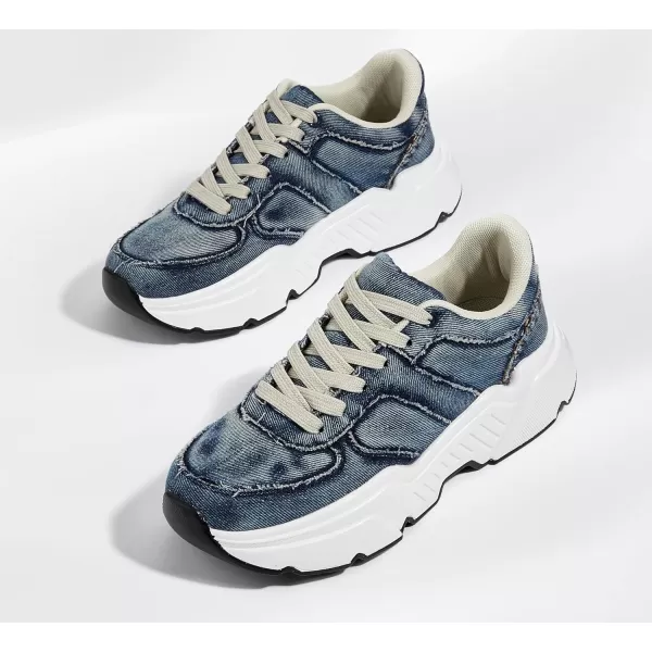 BELOS Women's Platform Chunky Sneakers Fashion Dad Sneakers Casual Lace Up Comfortable Lightweigt Walking Shoes