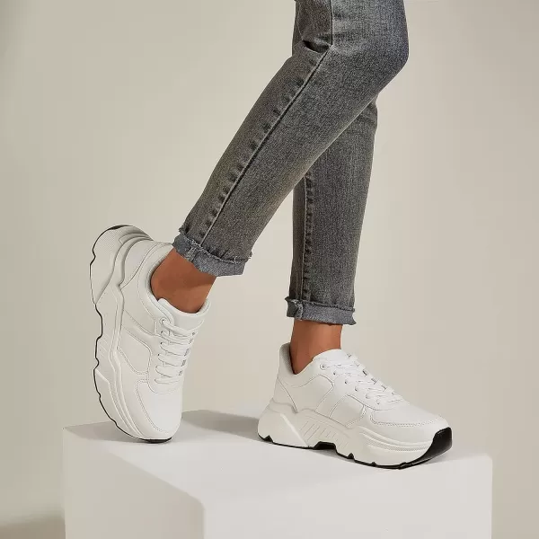 BELOS Women's Platform Chunky Sneakers Fashion Dad Sneakers Casual Lace Up Comfortable Lightweigt Walking Shoes